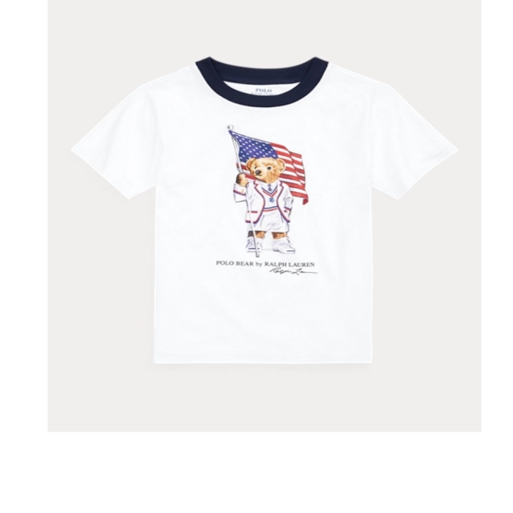 Flag bear jersey cotton Tee